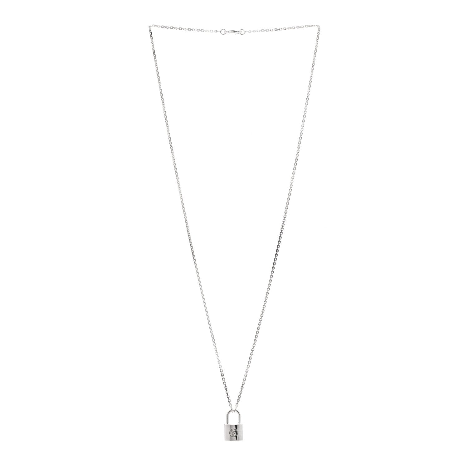 Louis Vuitton Sterling Silver Lockit Necklace 3 of 6
