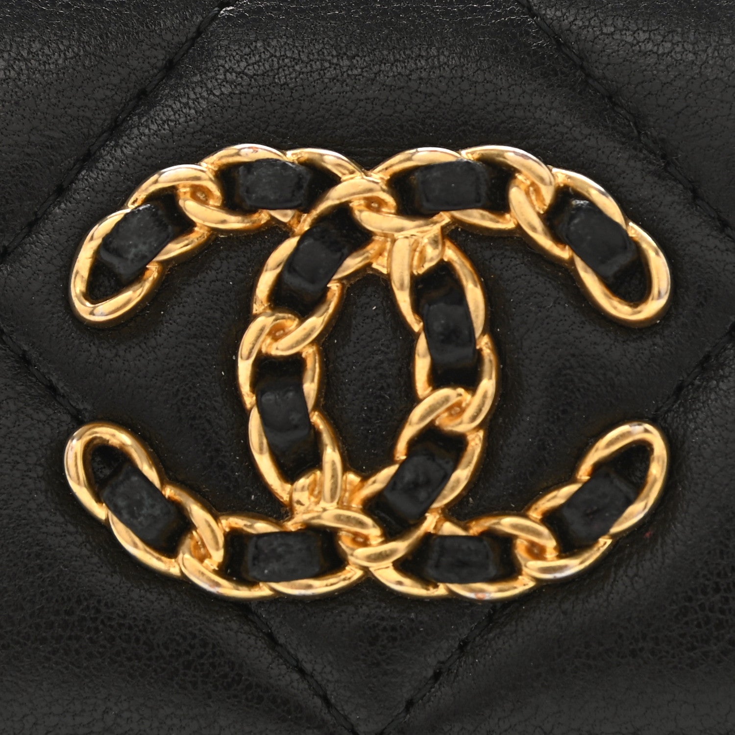 Chanel Lambskin Quilted Chanel 19 Flap Card Holder Black 5 of 10