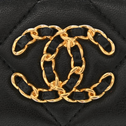 Chanel Lambskin Quilted Chanel 19 Flap Card Holder Black 5 of 10