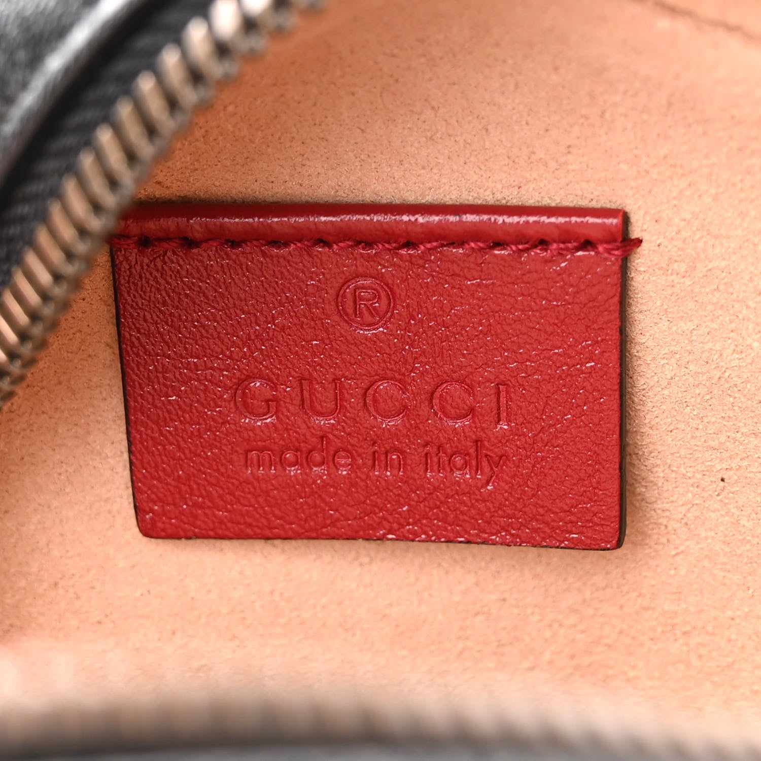 Gucci Vintage Effect Calfskin Matelasse Diagonal Mini Torchon GG Marmont Round Shoulder Bag Black Romantic Cherry 6 of 9
