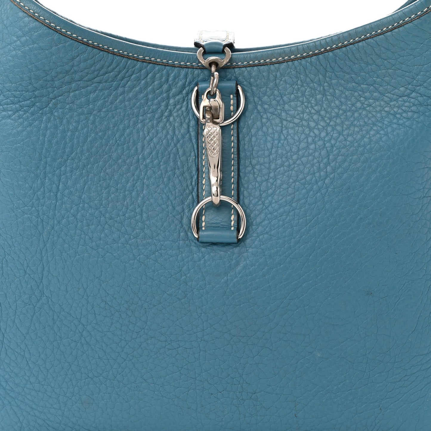 Taurillon Clemence Trim II 35 Shoulder Bag Blue Jean