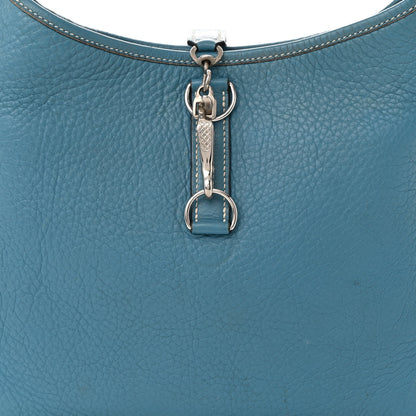 Hermes Taurillon Clemence Trim II 35 Shoulder Bag Blue Jean 7 of 11