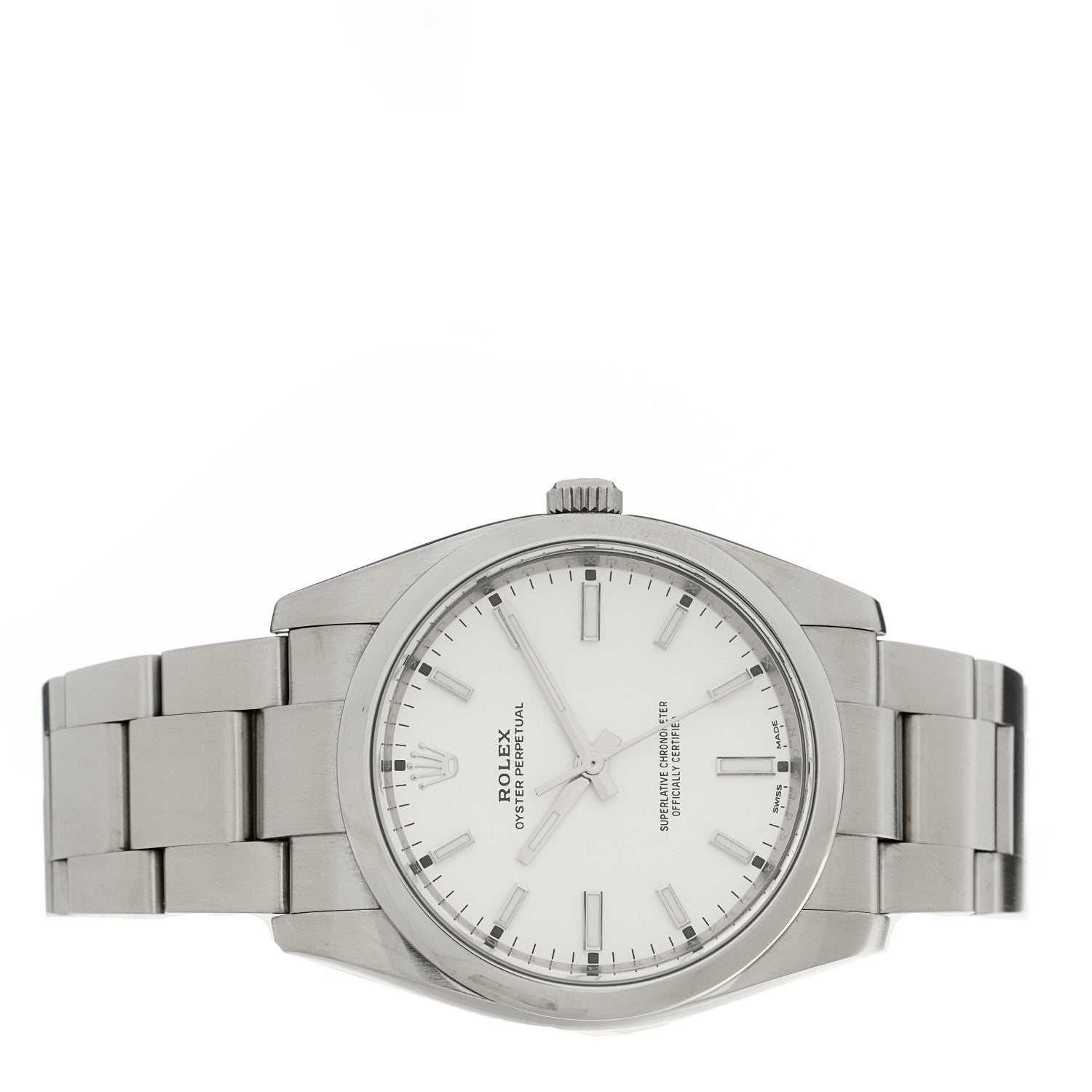 Rolex Stainless Steel 34mm Oyster Perpetual Watch White 114200 2 of 4