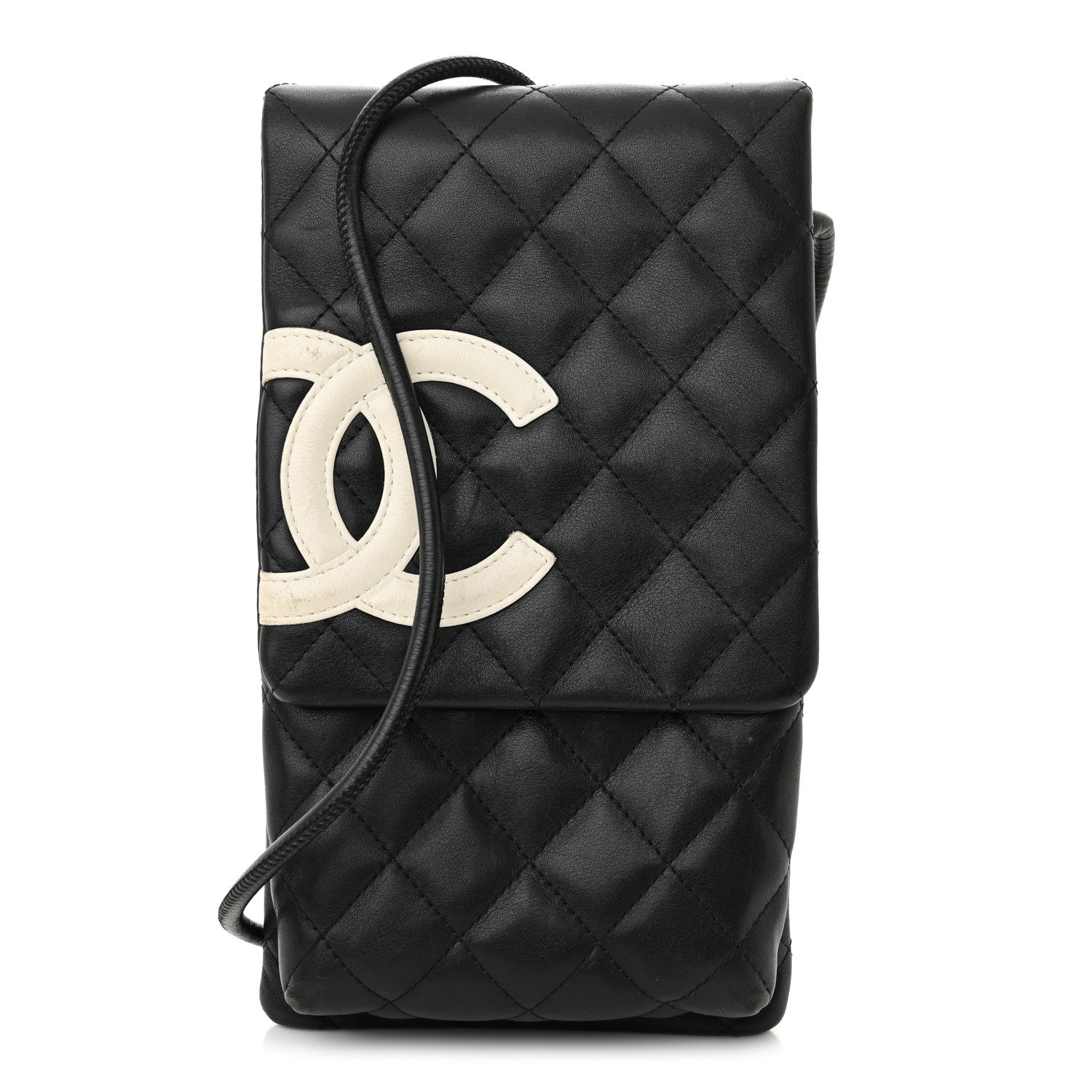Chanel Calfskin Quilted Cambon Crossbody Messenger Black White 1 of 16