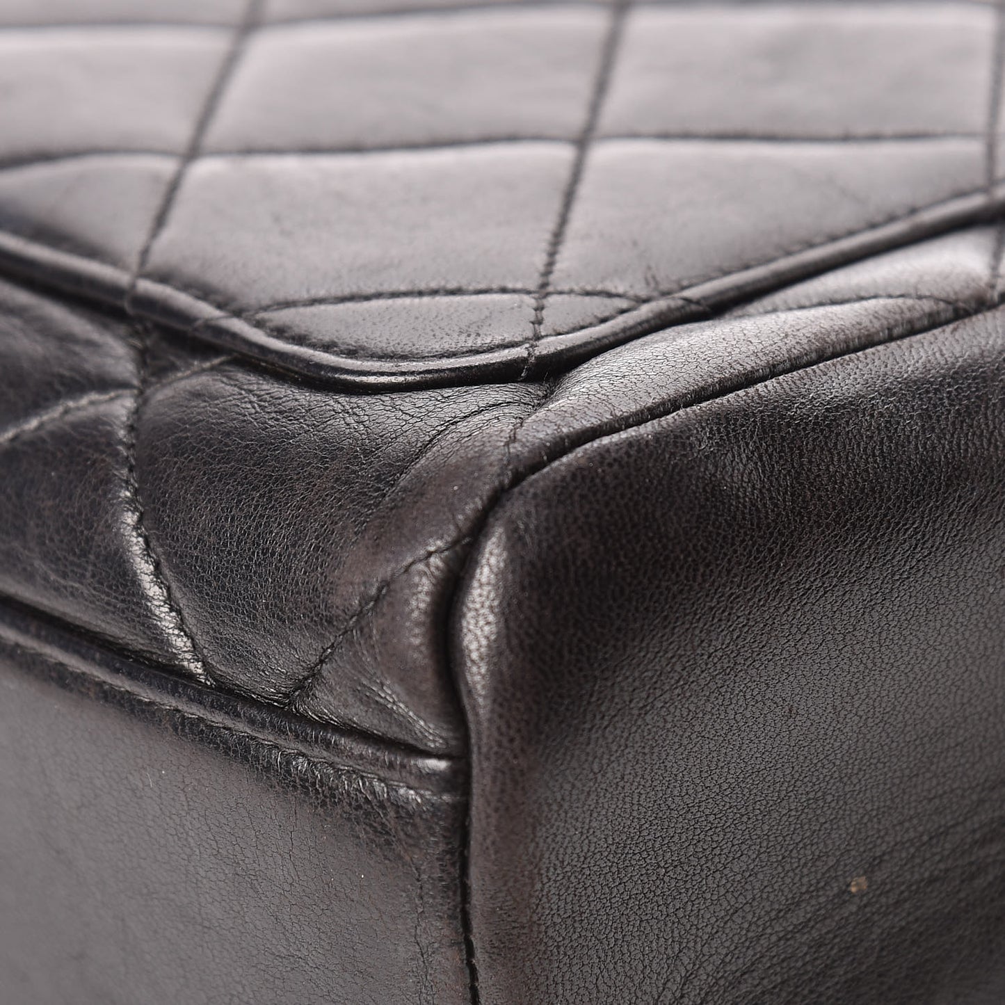 Lambskin Quilted Shoulder Bag Black