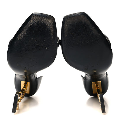 Saint Laurent Patent Calfskin Opyum 110 Sandals 39 Black Gold 5 of 9