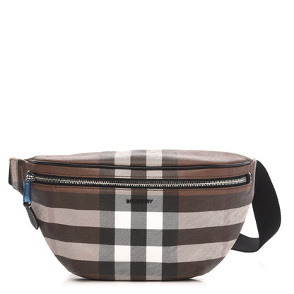 Burberry E-canvas Check Bum Bag Dark Birch Brown 1 of 9