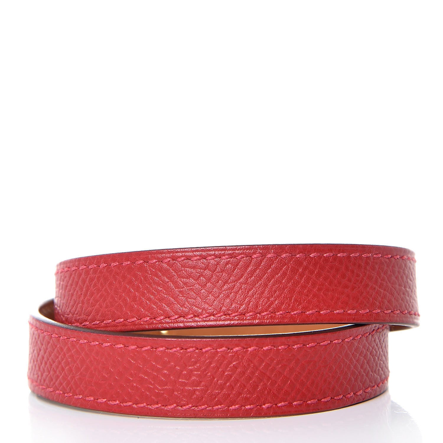 Hermes Epsom Kelly Double Tour Bracelet M Rouge Casaque 4 of 7