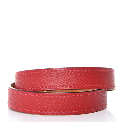 Hermes Epsom Kelly Double Tour Bracelet M Rouge Casaque 4 of 7