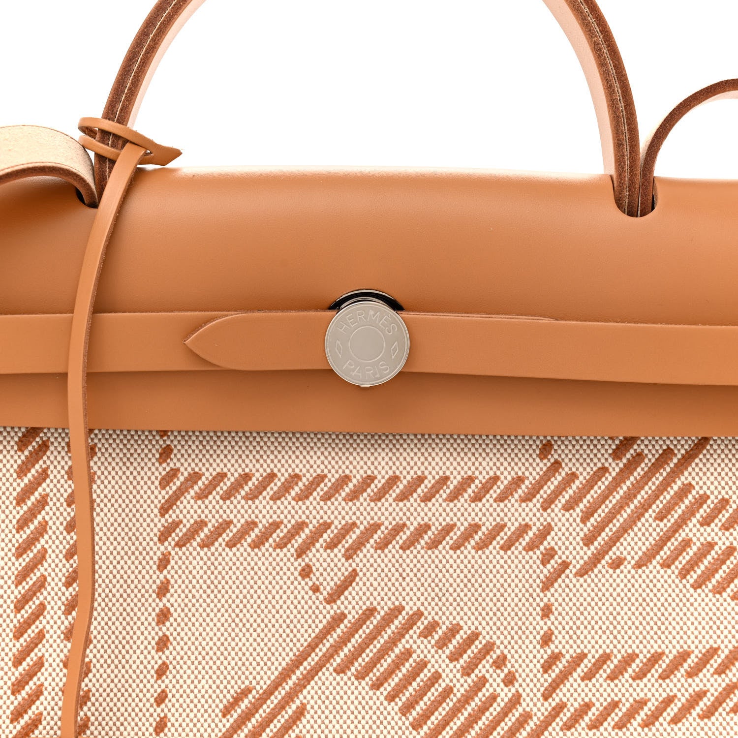 Hermes Vache Hunter Toile H Brides de Gala Herbag Zip Retourne 31 PM Natural 9 of 12