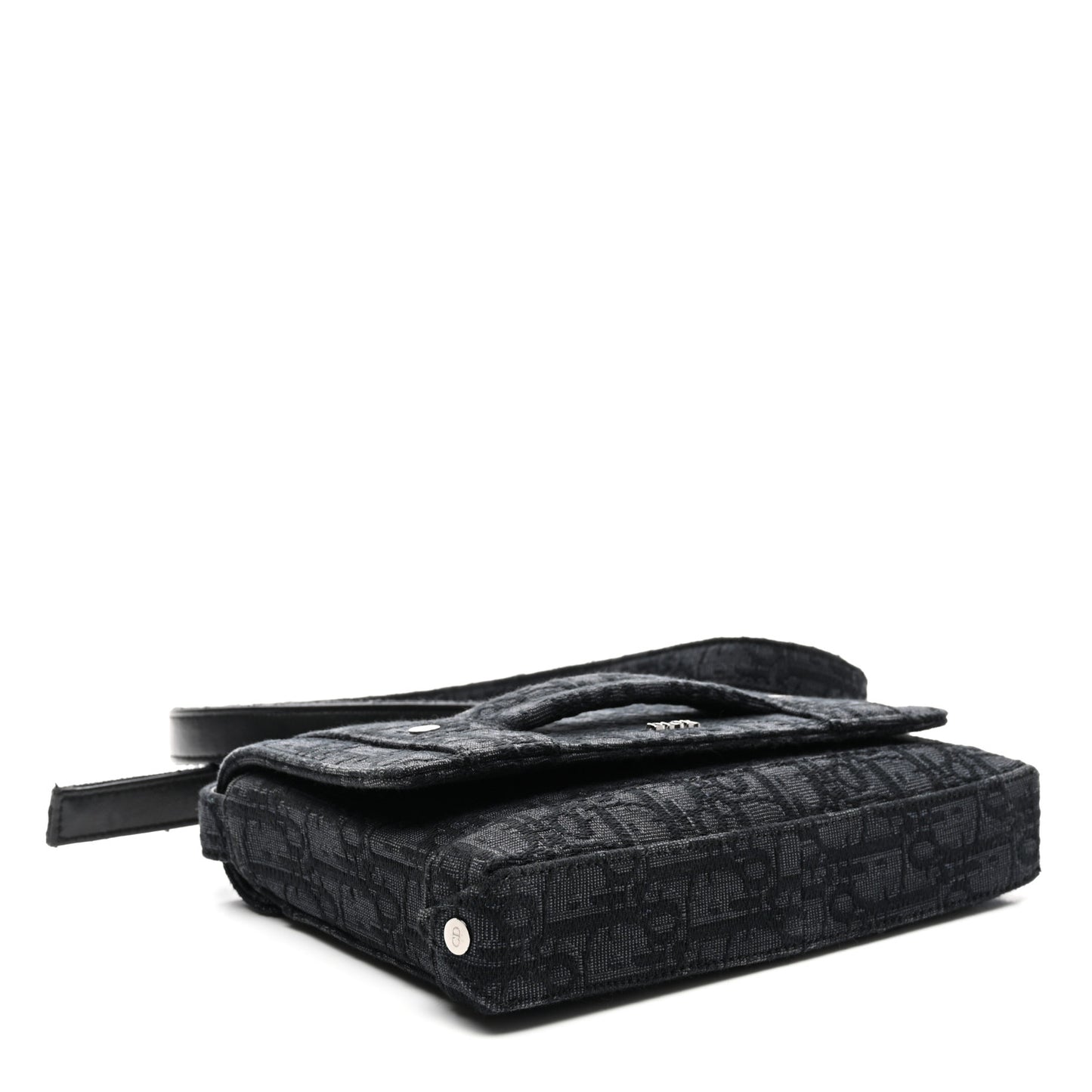 HOMME Oblique Canvas Flap Messenger Black