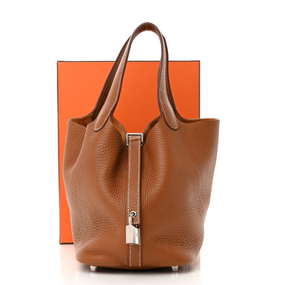 Hermes Taurillon Clemence Picotin Lock 18 PM Gold 13 of 13