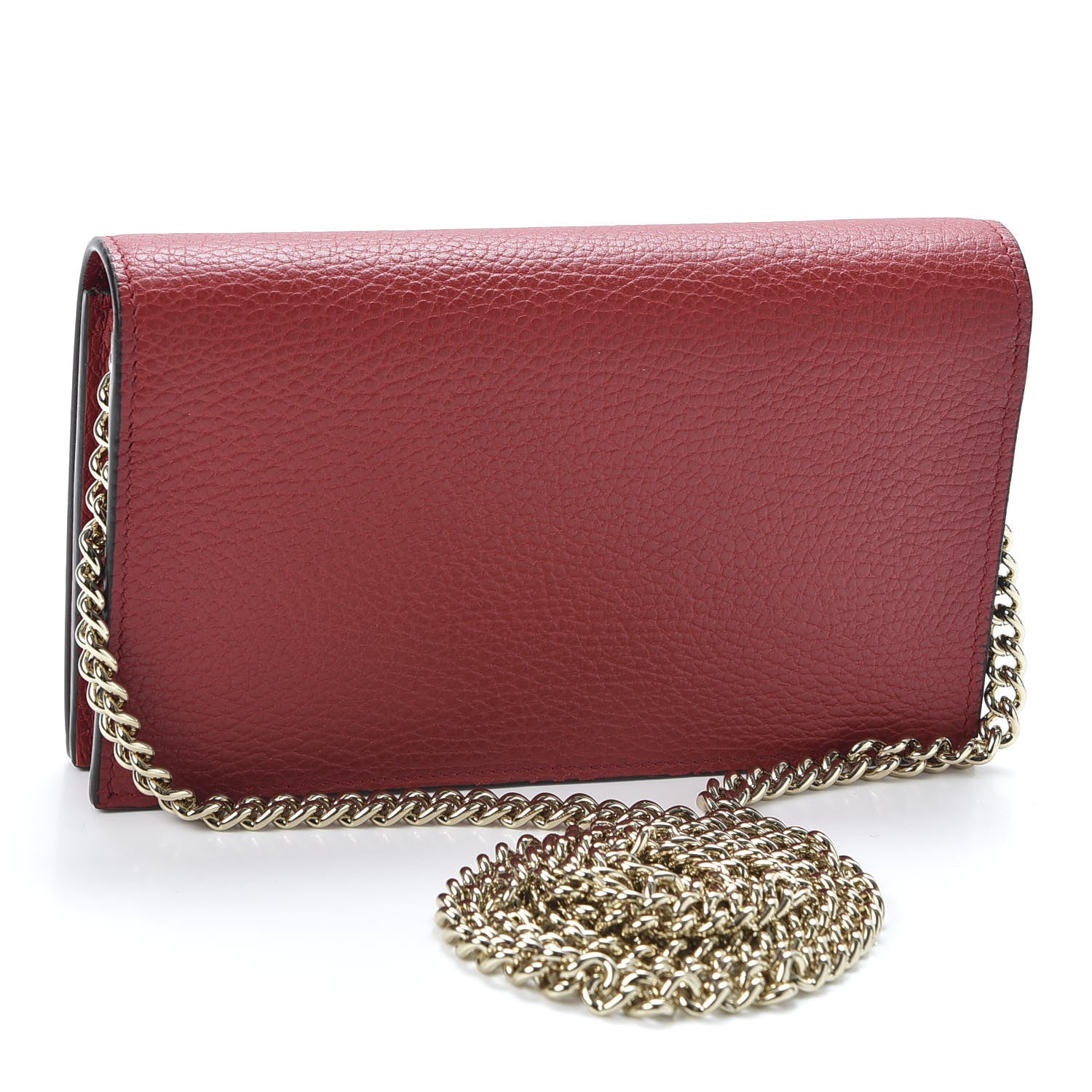 Gucci Dollar Calfskin Medium Betty Chain Wallet Red 2 of 10