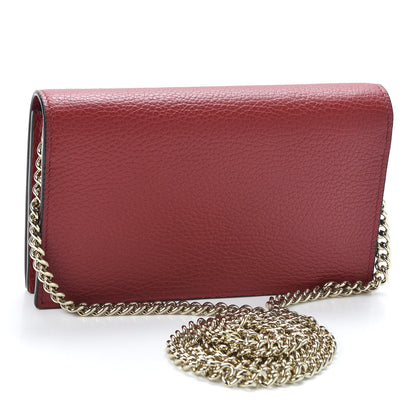Gucci Dollar Calfskin Medium Betty Chain Wallet Red 2 of 10
