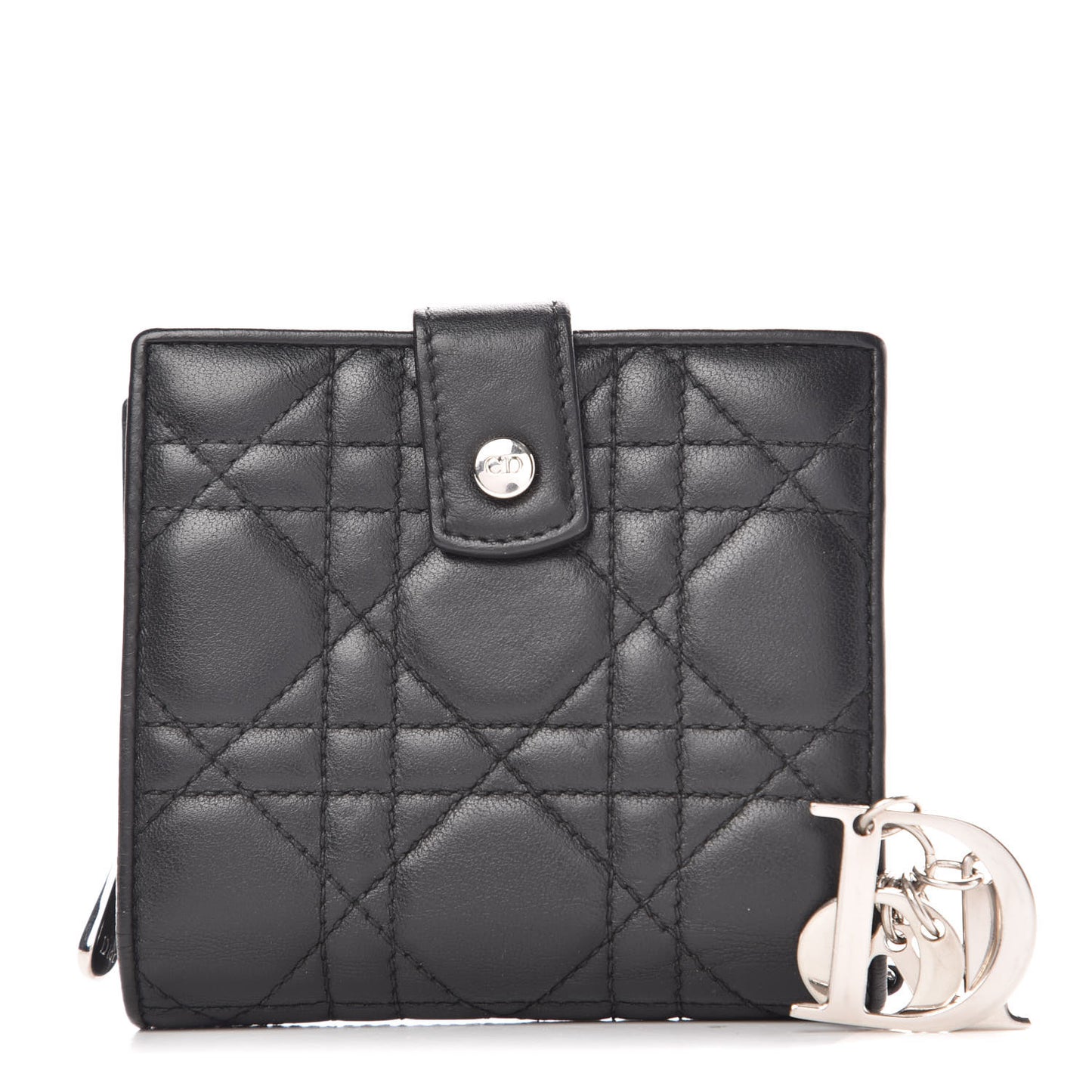 Lambskin Cannage Lady Dior Eden Wallet Black