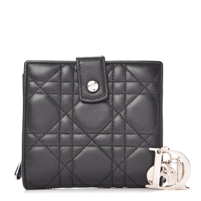 Christian Dior Lambskin Cannage Lady Dior Eden Wallet Black 1 of 7