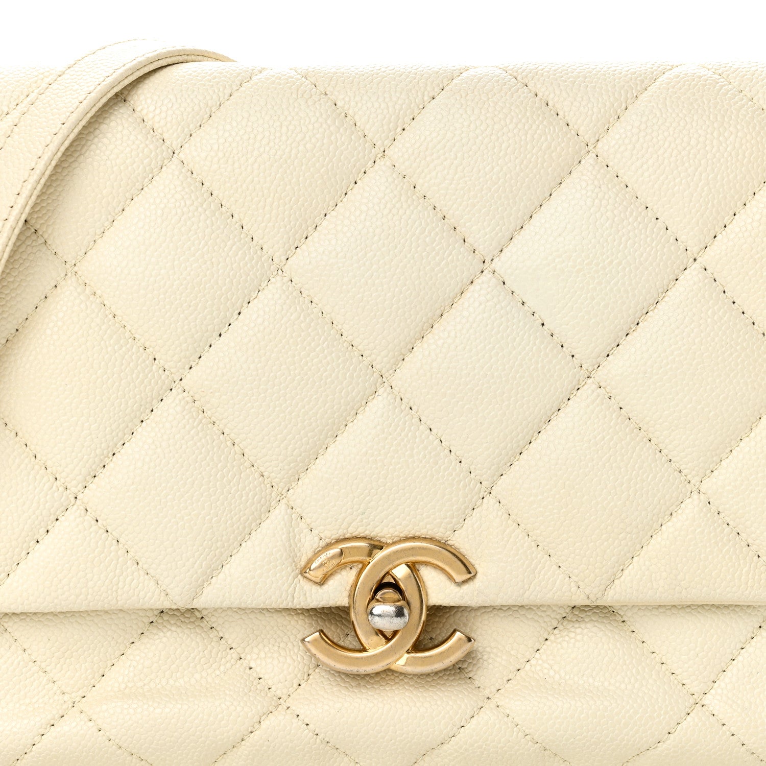 Chanel Shiny Caviar Quilted Small Chain Melody Flap White 8 of 10
