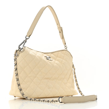 Chanel Caviar Quilted French Riviera Hobo Beige 2 of 12
