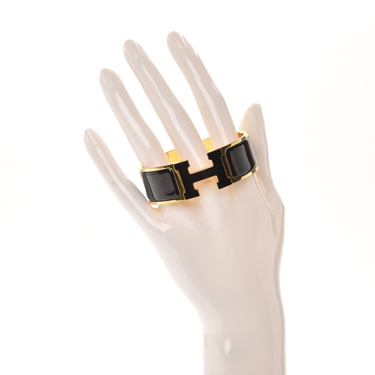 Enamel Wide Clic Clac H Bracelet PM Black
