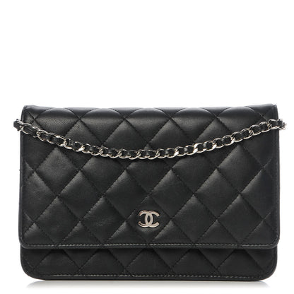 Chanel Lambskin Quilted Wallet On Chain WOC Black 1 of 9