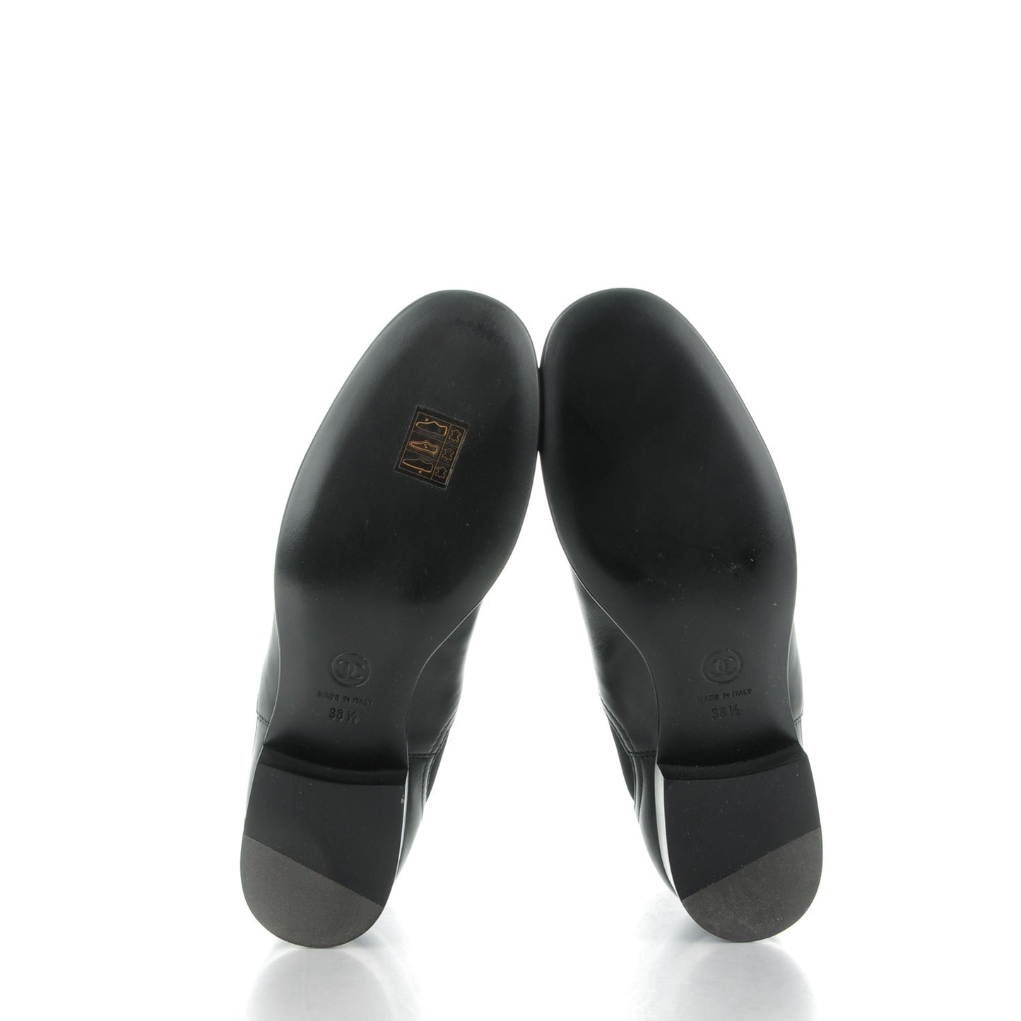 Calfskin Elastic Short Boots 38.5 Black