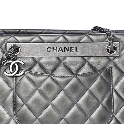 Chanel Metallic Lambskin Quilted Small Trendy CC Shopping Tote Grey 11 of 11