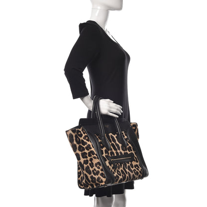 Celine Leopard Pony Hair Mini Luggage Brown 2 of 10