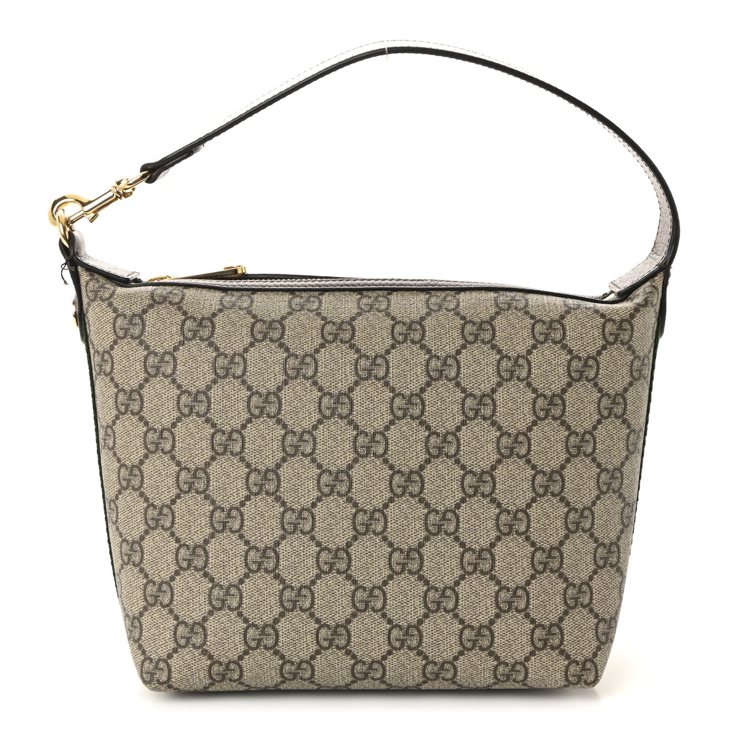 Gucci GG Supreme Monogram Textured Calfskin Web Super Mini Ophidia Shoulder Bag Beige Ebony New Acero 1 of 9