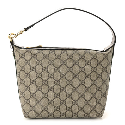 Gucci GG Supreme Monogram Textured Calfskin Web Super Mini Ophidia Shoulder Bag Beige Ebony New Acero 1 of 9