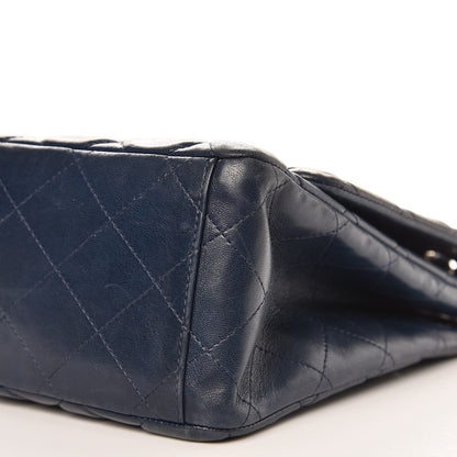 Chanel Lambskin Quilted Maxi Single Flap Navy 10 of 16