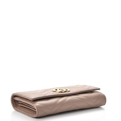 Gucci Calfskin Matelasse GG Marmont Continental Wallet Porcelain Rose 4 of 8