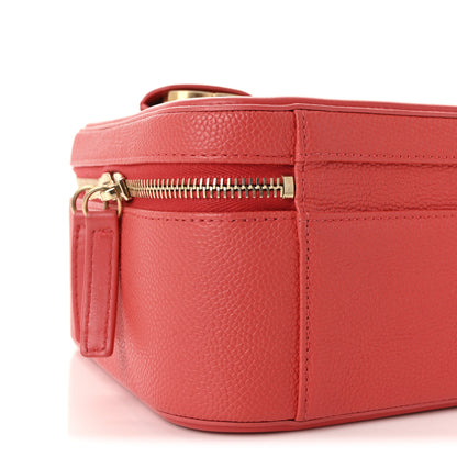 Chanel Caviar Quilted Large CC Filigree Vanity Case Coral 9 of 10