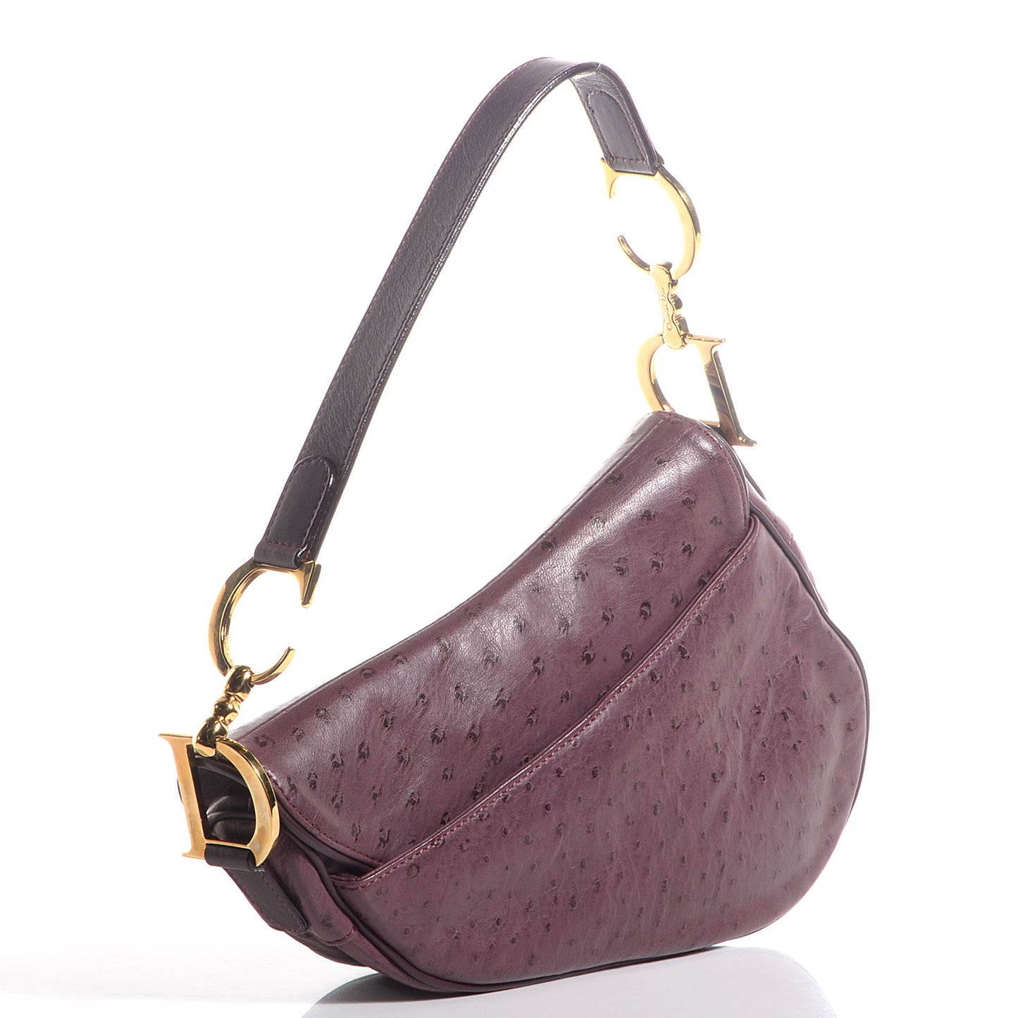 Ostrich Saddle Bag Purple