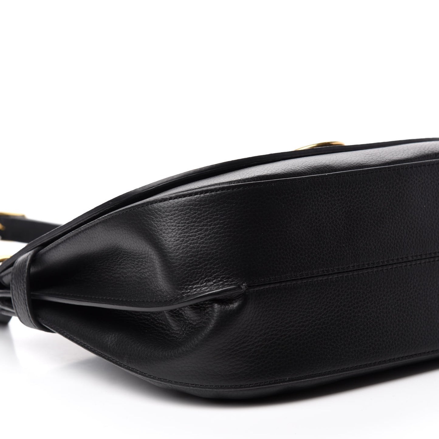 Small Classic Grain Calfskin Amberley Satchel Black