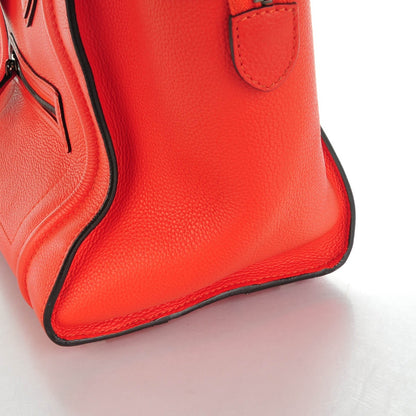 Celine Drummed Calfskin Mini Luggage Vermillion 8 of 10