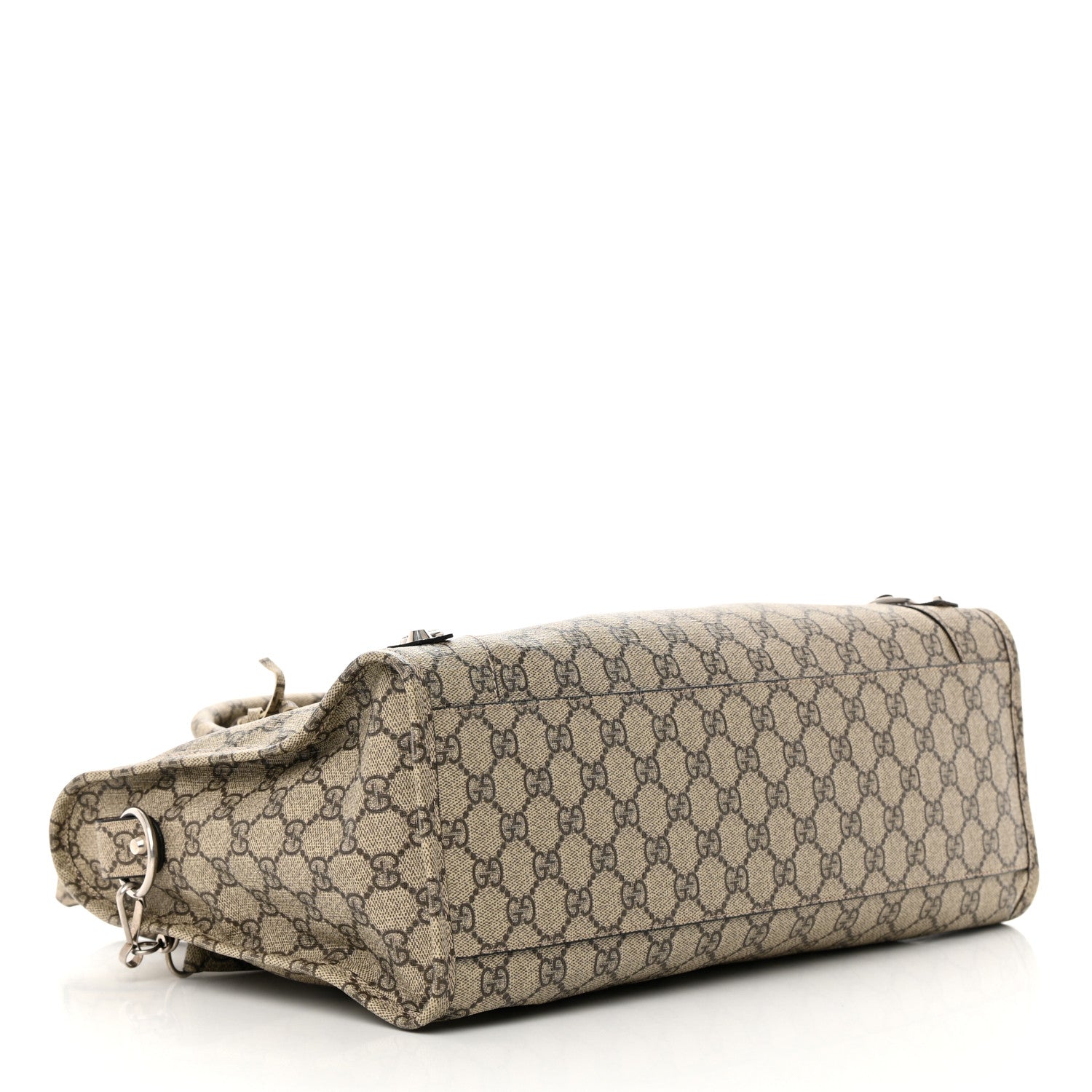 Balenciaga X GUCCI GG Supreme Monogram Neo Classic Silver Hardware City Beige Ebony 4 of 13