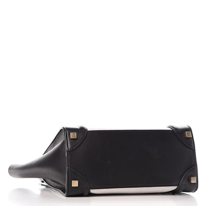 Celine Shrunken Lambskin Micro Bi-Color Luggage Black White 4 of 24