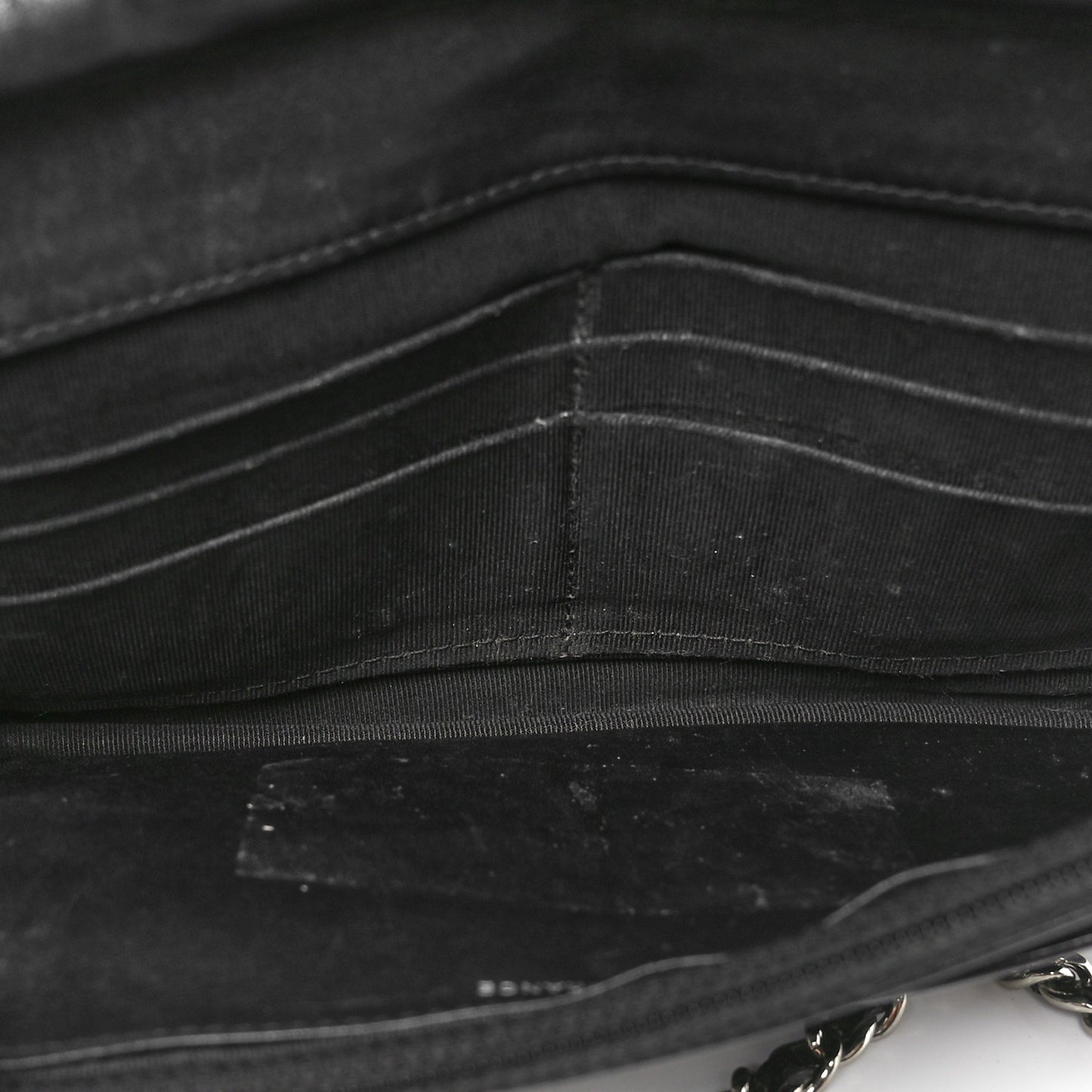 Patent Quilted Wallet On Chain WOC Black