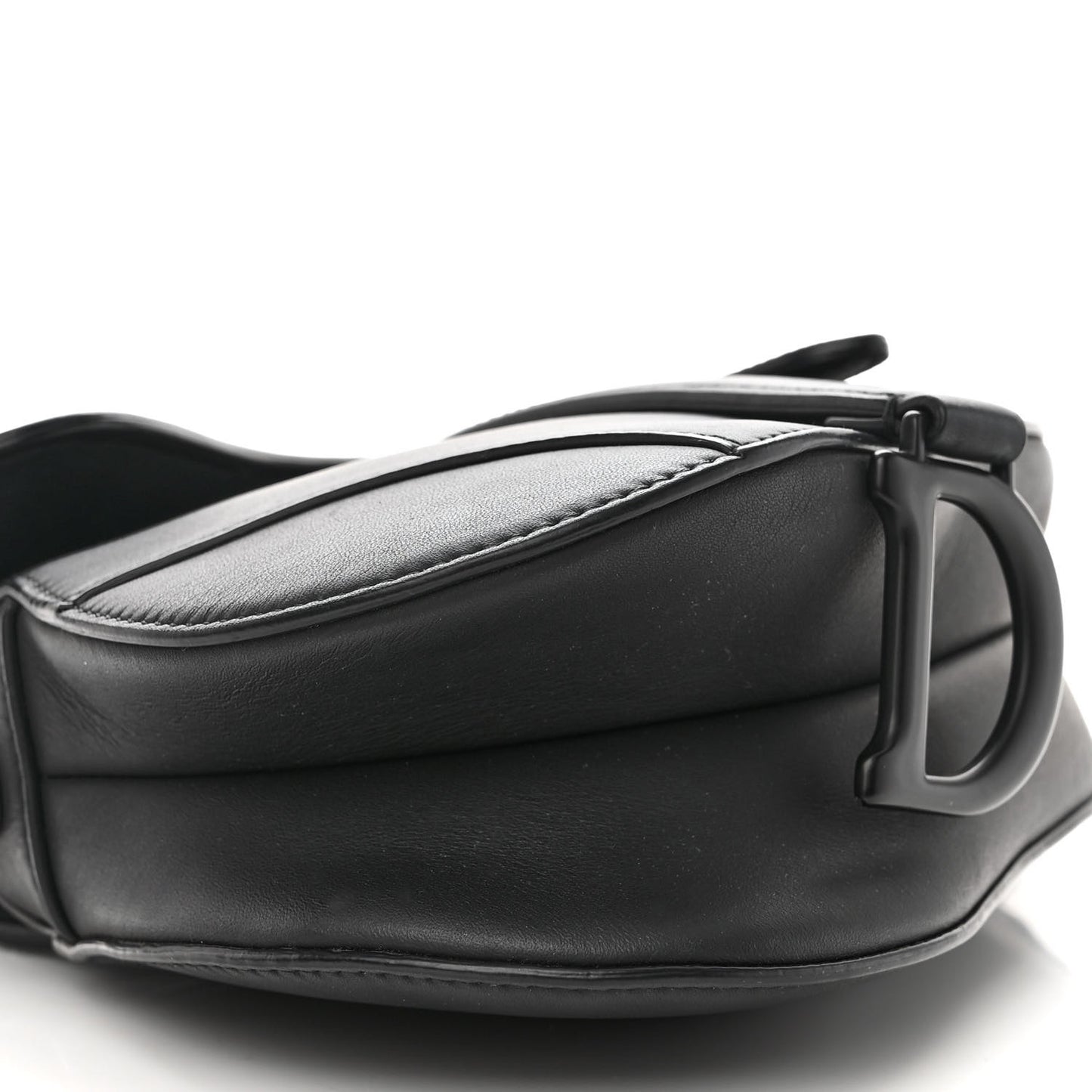 Ultra Matte Calfskin Mini Saddle Bag Black