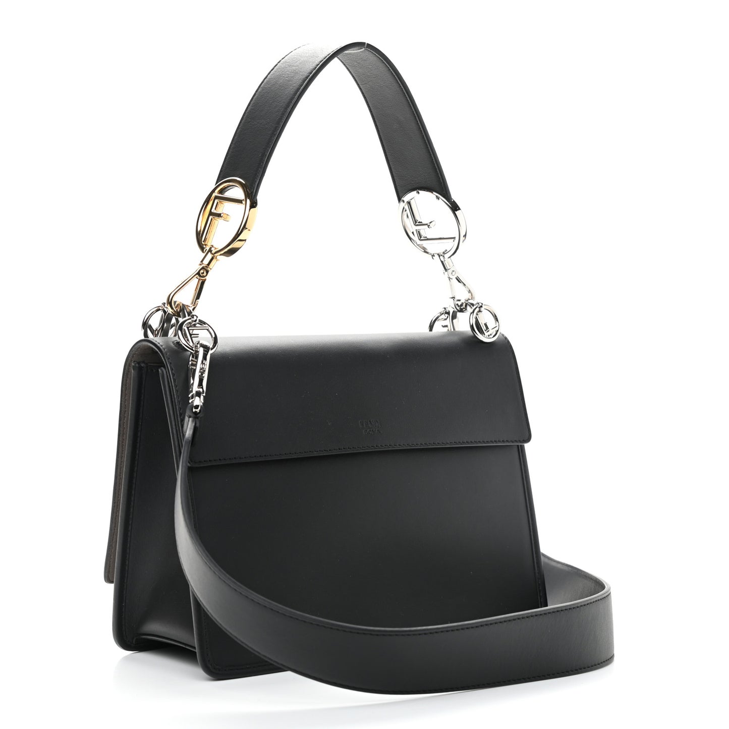 Vitello Century Opaco F is Fendi Kan I Shoulder Bag Black