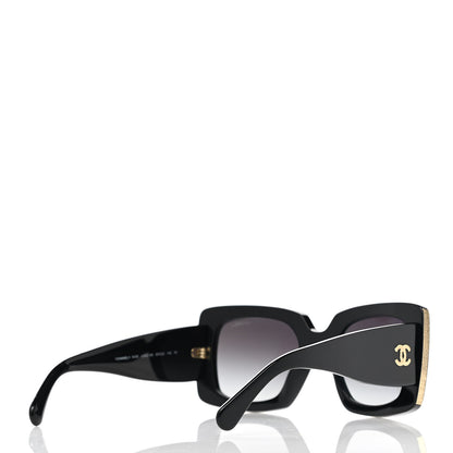 Chanel Acetate Rectangle Sunglasses 5435 Black 4 of 8
