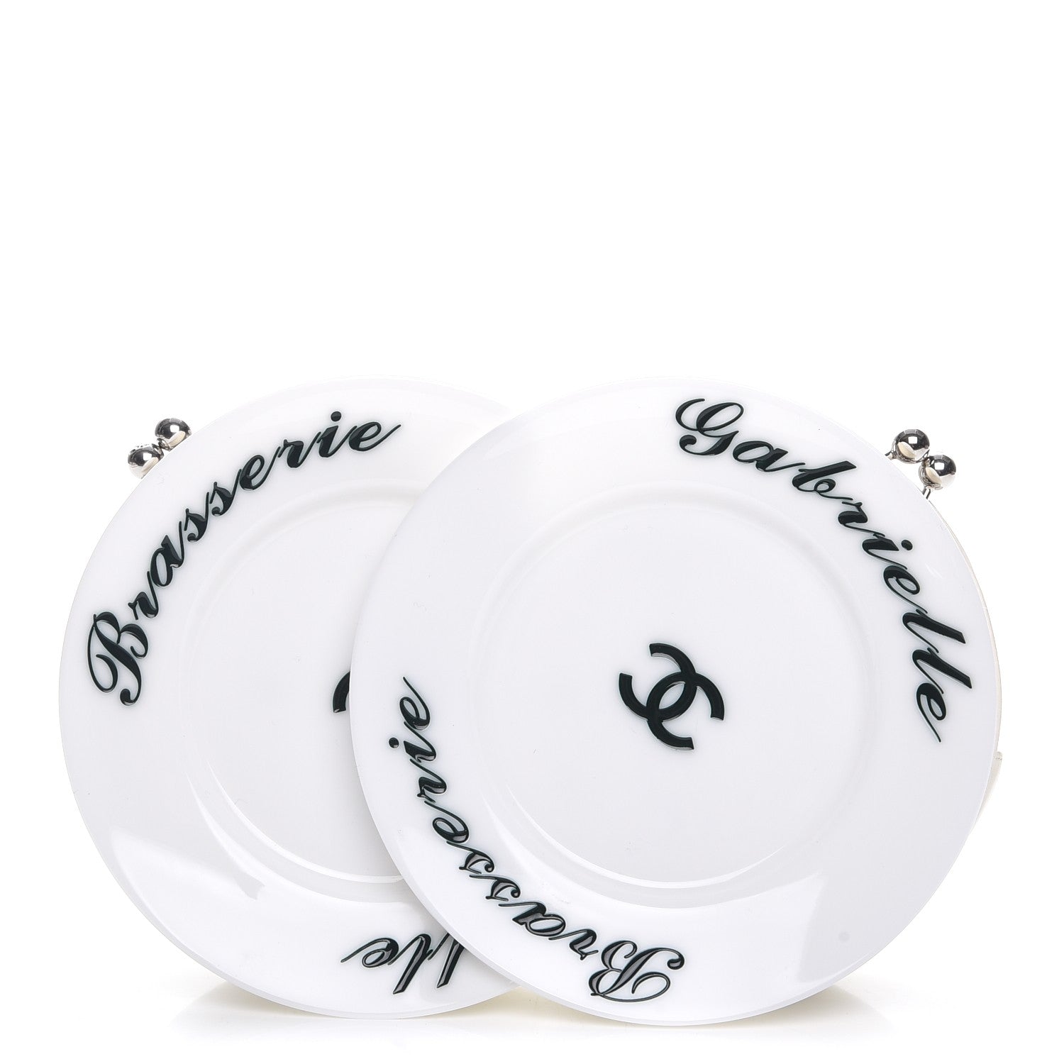 Chanel Plexiglass Brasserie Gabrielle Plates Minaudiere White 1 of 7