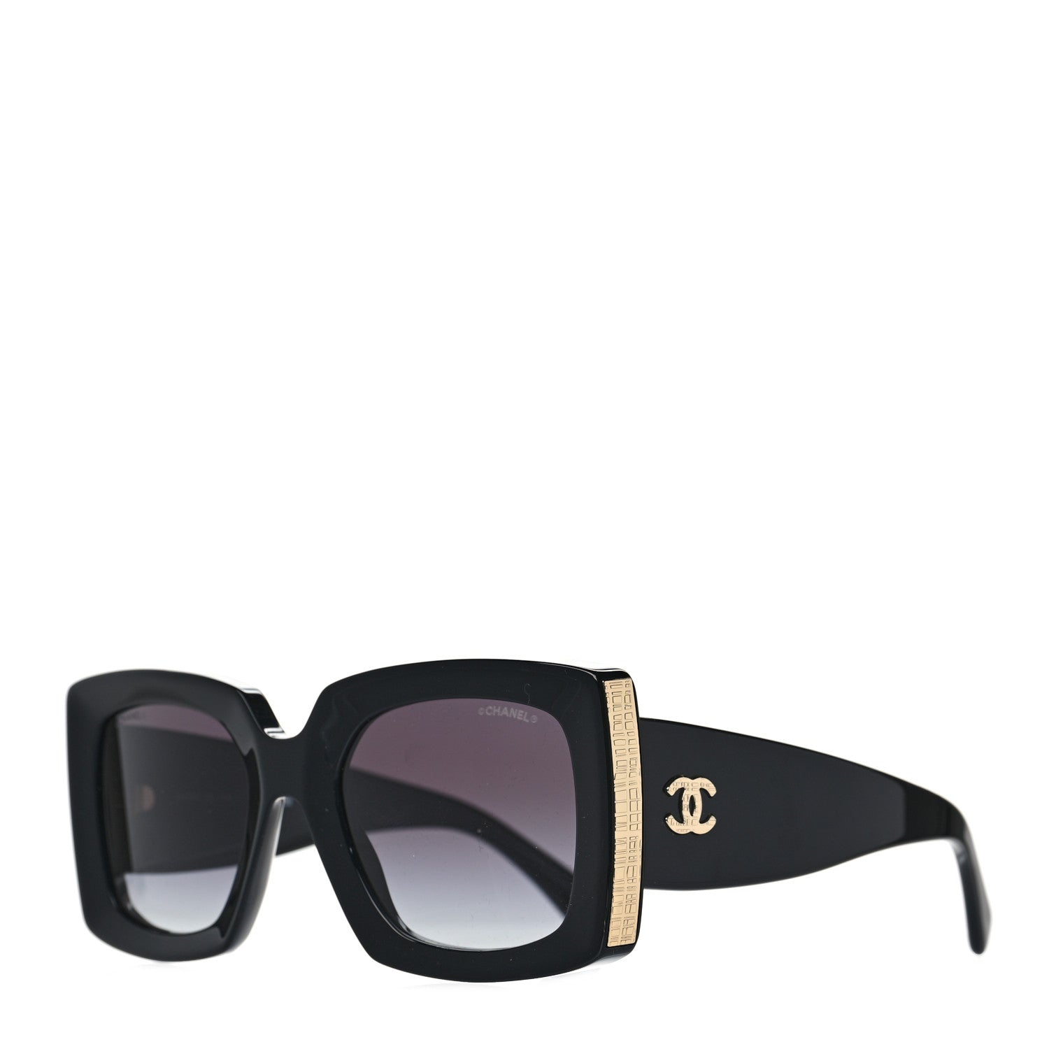 Chanel Acetate Rectangle Sunglasses 5435 Black 1 of 7