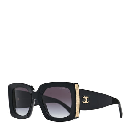 Chanel Acetate Rectangle Sunglasses 5435 Black 1 of 7