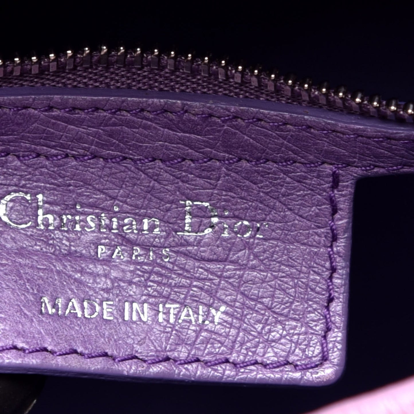 Ostrich Large Lady Dior Purple
