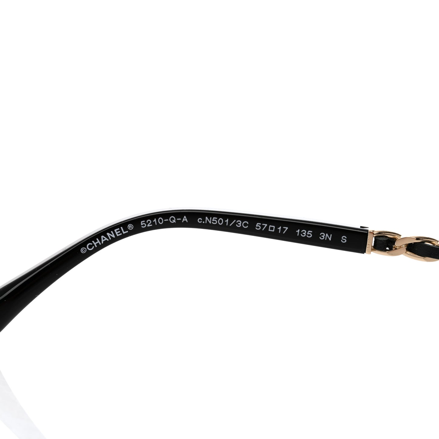 Lambskin Square Chain Sunglasses 5210-Q Black