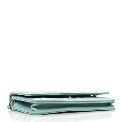Chanel Calfskin Whipstitch Wallet On Chain WOC Green 4 of 11