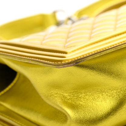 Chanel Metallic Patent Calfskin Quilted Medium Boy Flap Gold 11 of 16