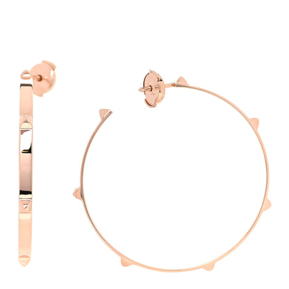 Hermes 18K Rose Gold Mini Clous Hoop Earrings 1 of 5