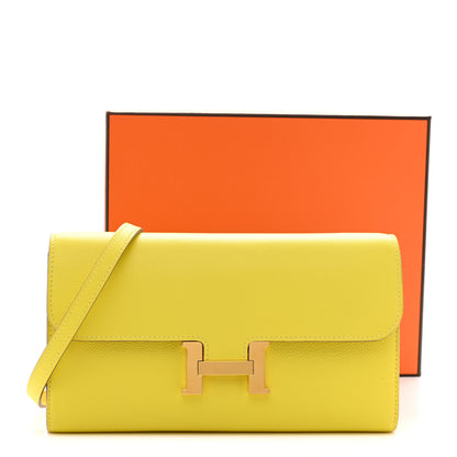 Hermes Evercolor Constance Wallet To Go Lime 10 of 10